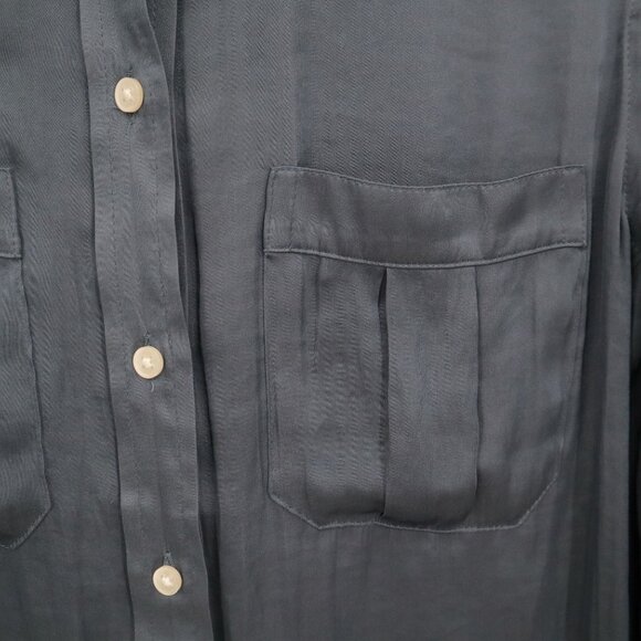 Banana Republic Satin Shirt Women SP Blue Prep Polished Classic Academia Career - Picture 8 of 16